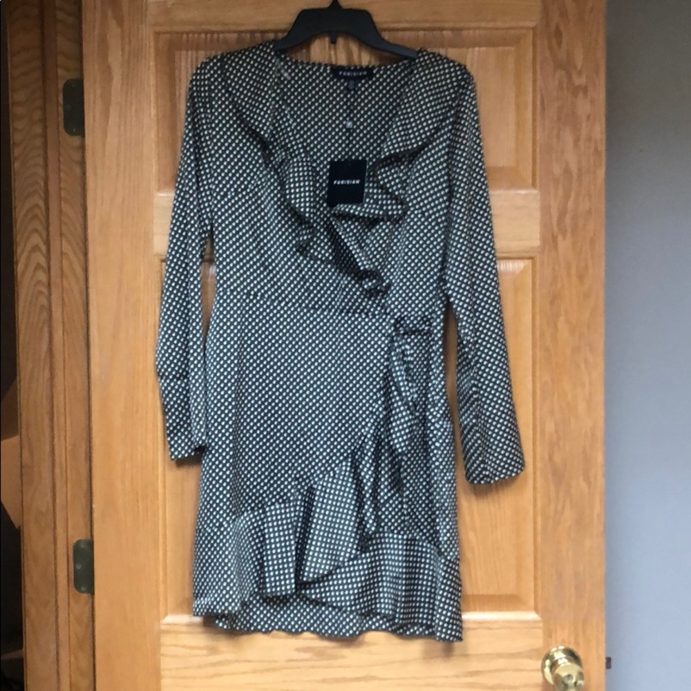 Parisian Oregano polka dot wrap dress